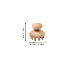 Wood Mushroom Shape Manual Massager Full Body Use