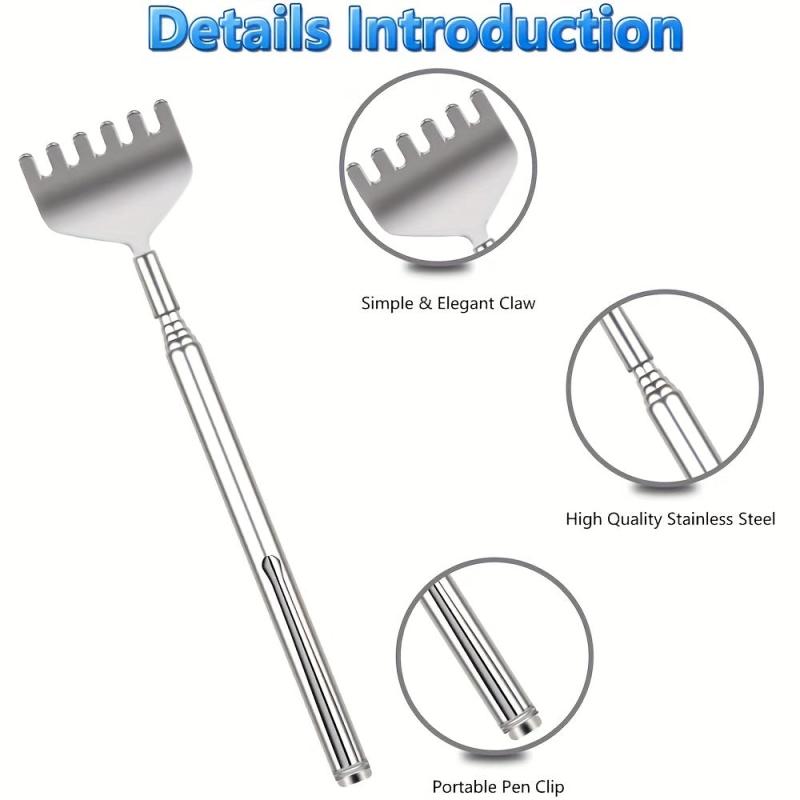Telescopic Back Scratcher Stainless Steel Extendable Hand Massager