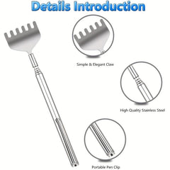 Telescopic Back Scratcher Stainless Steel Extendable Hand Massager