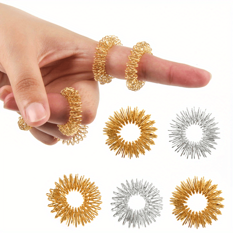 10pcs Finger Massage Ring Acupuncture Ring Health Care Relax Hand Massage Tool