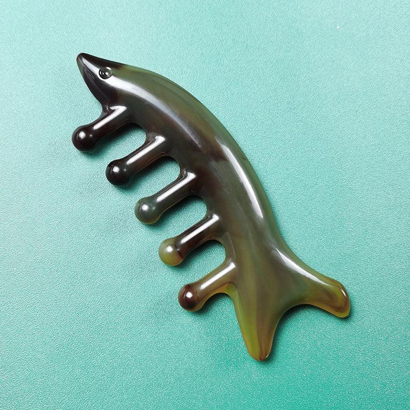 Shark Comb Massage Brush Five Teeth Meridians Neck Scraping Massager