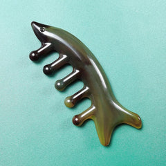 Shark Comb Massage Brush Five Teeth Meridians Neck Scraping Massager