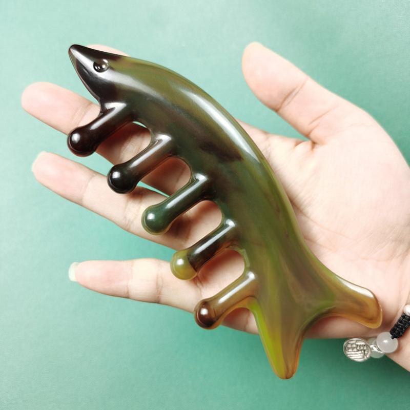 Shark Comb Massage Brush Five Teeth Meridians Neck Scraping Massager