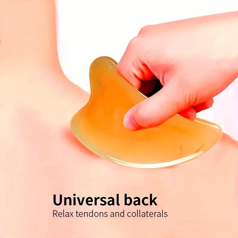 Traditional Chinese Facial Massage Tool With Faux OX Horn Gua Sha Board