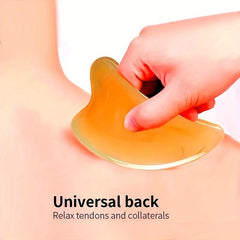 Traditional Chinese Facial Massage Tool With Faux OX Horn Gua Sha Board
