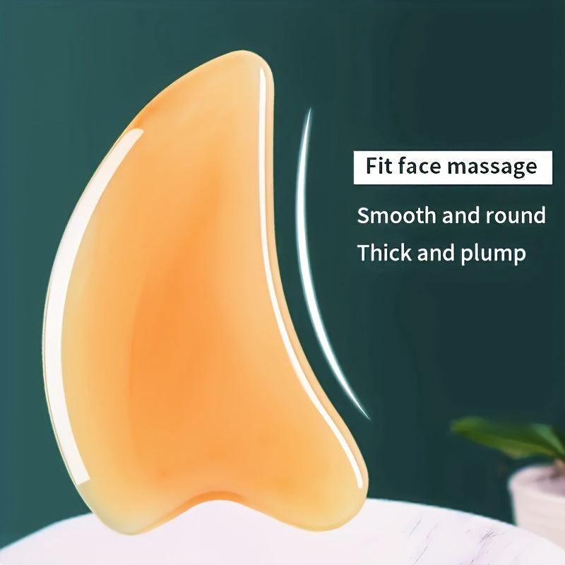 Traditional Chinese Facial Massage Tool With Faux OX Horn Gua Sha Board