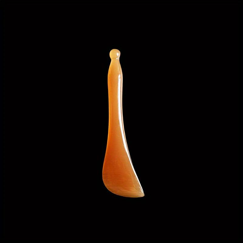 Traditional Chinese Facial Massage Tool With Faux OX Horn Gua Sha Board