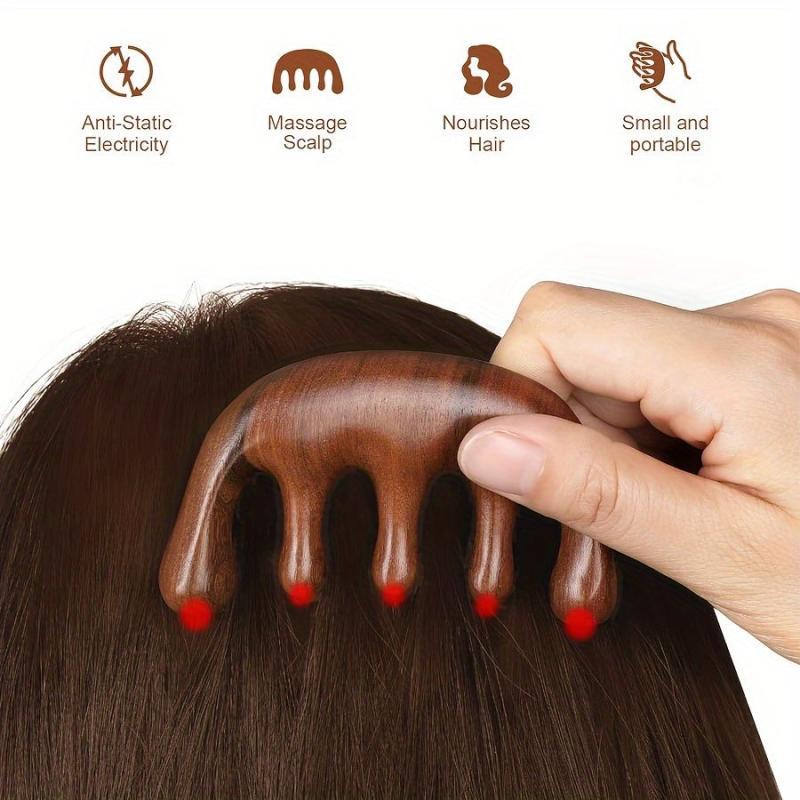 Sandalwood Massage Comb Wide Tooth Comb For Scalp Massage Anti static Hair Brush