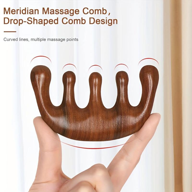 Sandalwood Massage Comb Wide Tooth Comb For Scalp Massage Anti static Hair Brush
