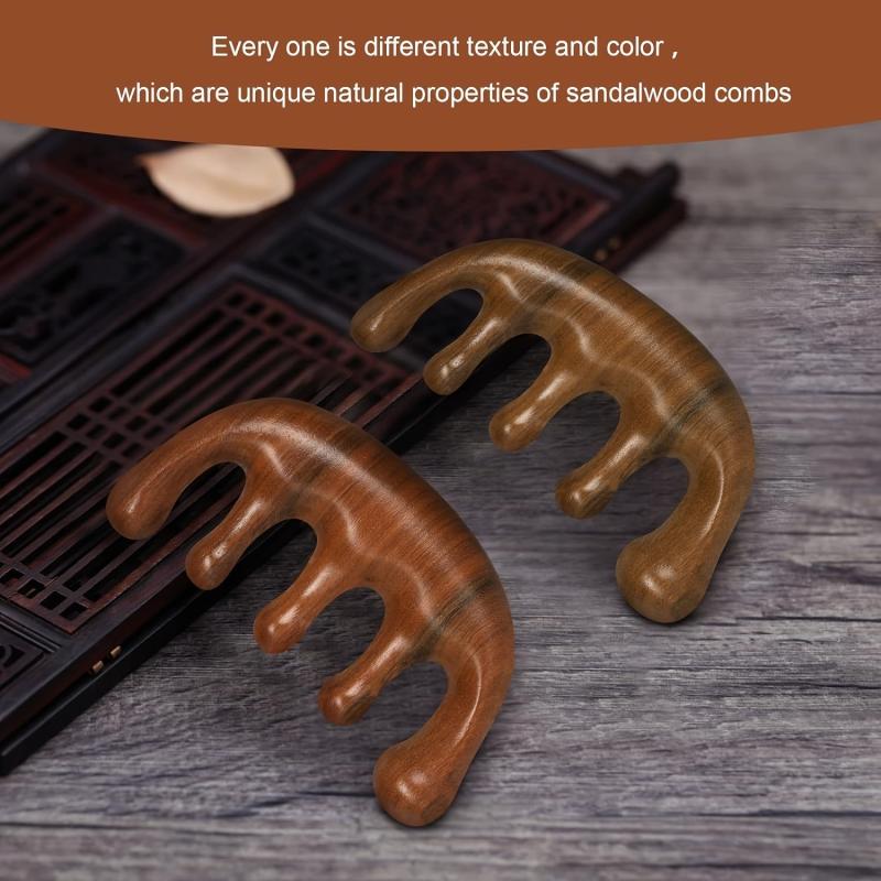 Sandalwood Massage Comb Wide Tooth Comb For Scalp Massage Anti static Hair Brush