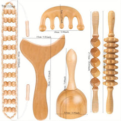 Wood Massage Tools 4-In-1 Muscle Massager Body Sculpting