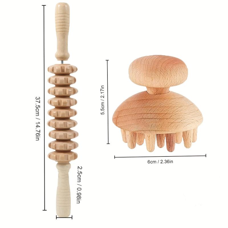 Wooden Straight Nine Wheels Octopus Shape Massager