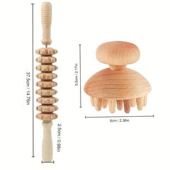 Wooden Straight Nine Wheels Octopus Shape Massager