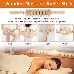 4pcs Handheld Wood Roller Massage Tool for Muscle Relief