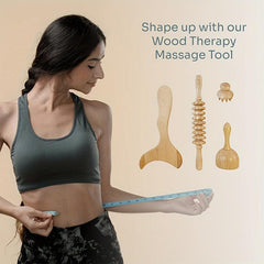 4pcs Handheld Wood Roller Massage Tool for Muscle Relief