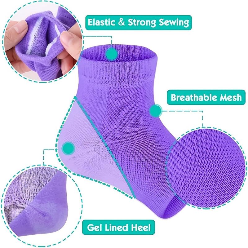Heel Moisturizing Socks Open Toe Socks Gel Heel Socks Toeless Heel Repair