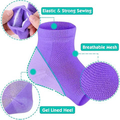 Heel Moisturizing Socks Open Toe Socks Gel Heel Socks Toeless Heel Repair