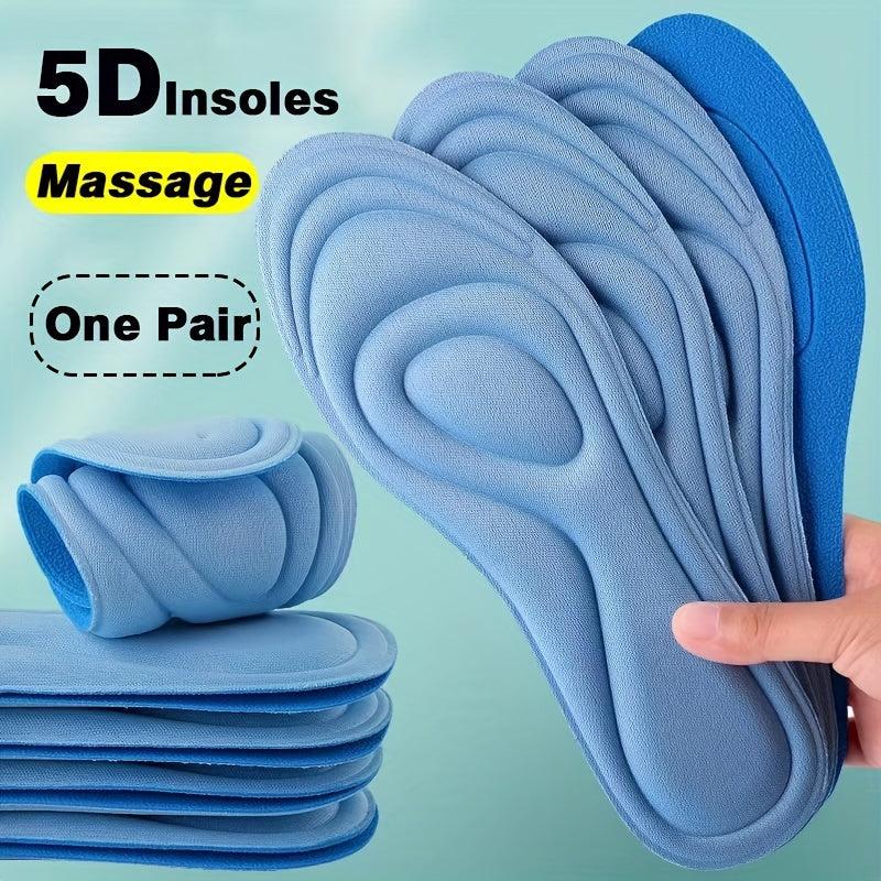 1 Pair 5D Health Massage Sport Insoles Anti-bacterial Feet Care Insoles