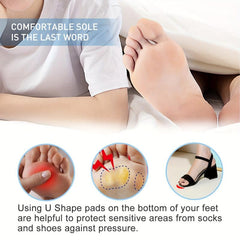 48pcs U Shaped Felt Callus Pads Metatarsal Foot Pads Insert Pads