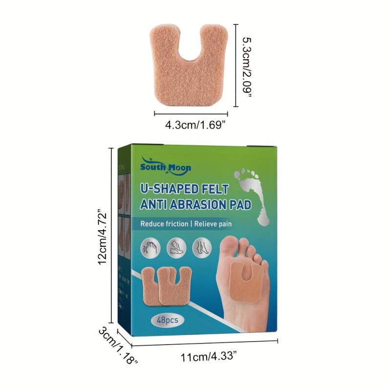 48pcs U Shaped Felt Callus Pads Metatarsal Foot Pads Insert Pads