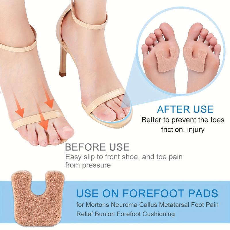 48pcs U Shaped Felt Callus Pads Metatarsal Foot Pads Insert Pads