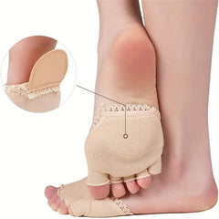 Open Five Toes Socks Forefoot Pads Anti Slip Peep Toe Half Socks