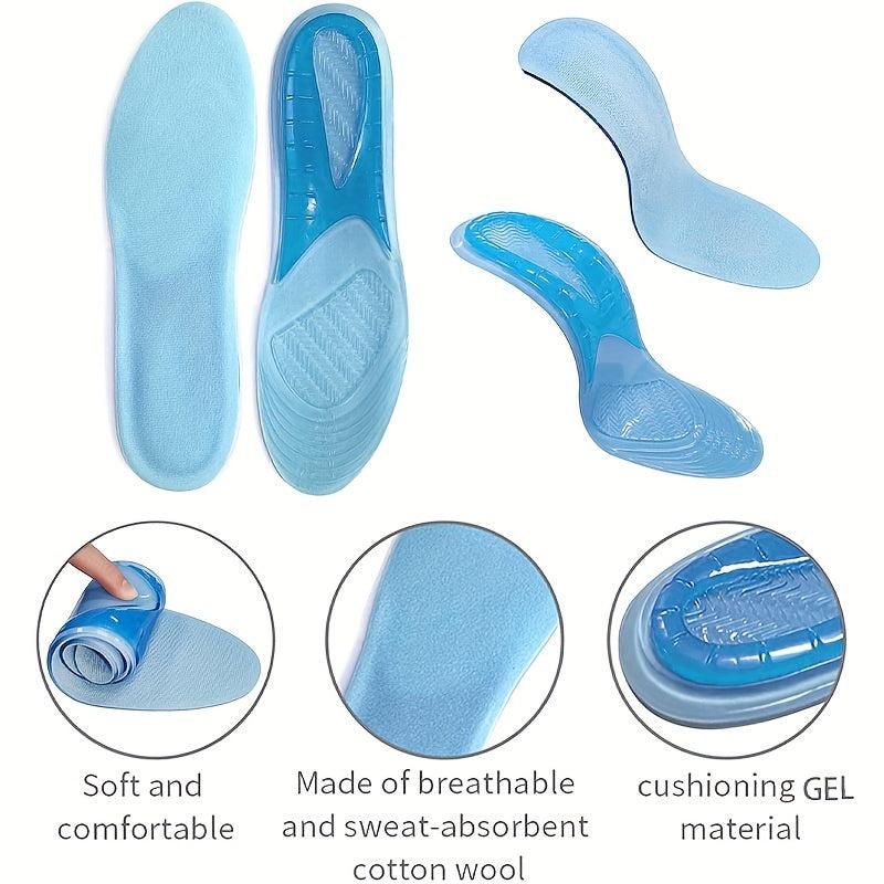 Women's Gel Insoles Walking Running Hiking Inserts Cushion Soles Arch Support