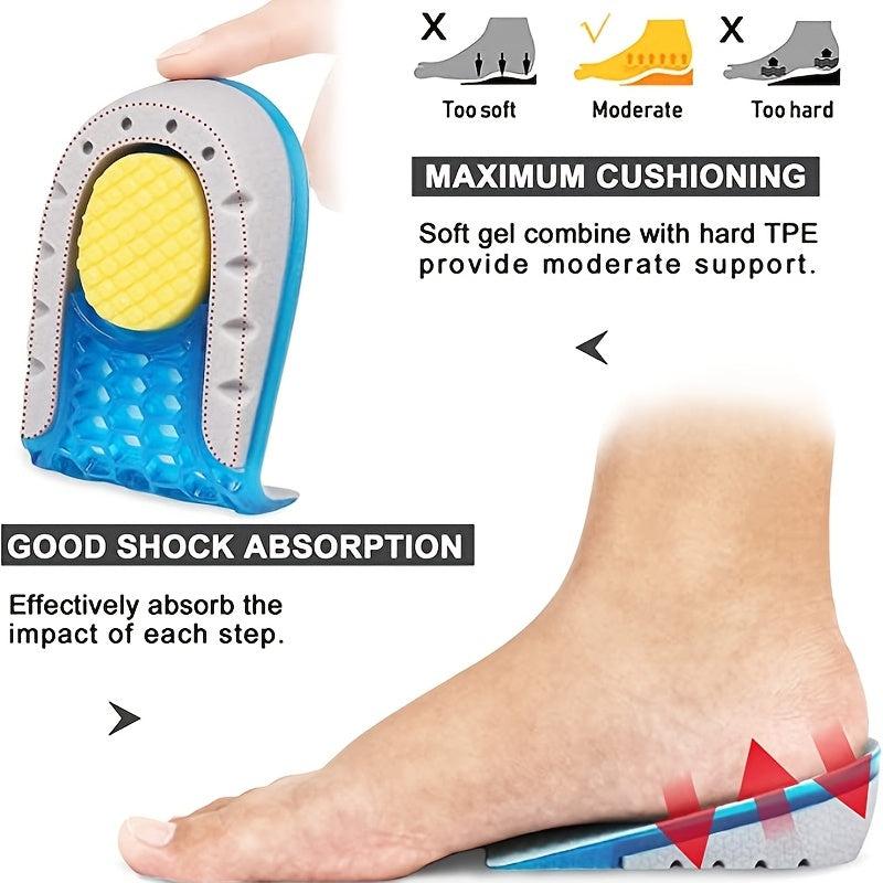 Gel Height Increase Insoles Heel Cushion Pads for Men & Women