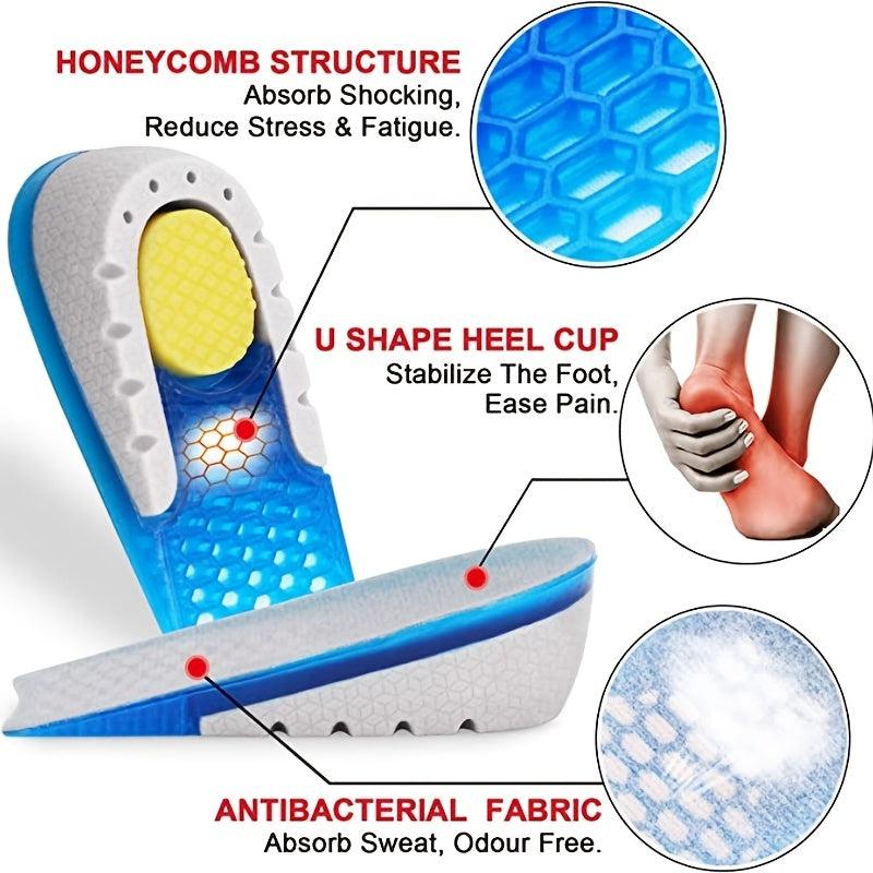 Gel Height Increase Insoles Heel Cushion Pads for Men & Women