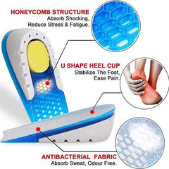 Gel Height Increase Insoles Heel Cushion Pads for Men & Women