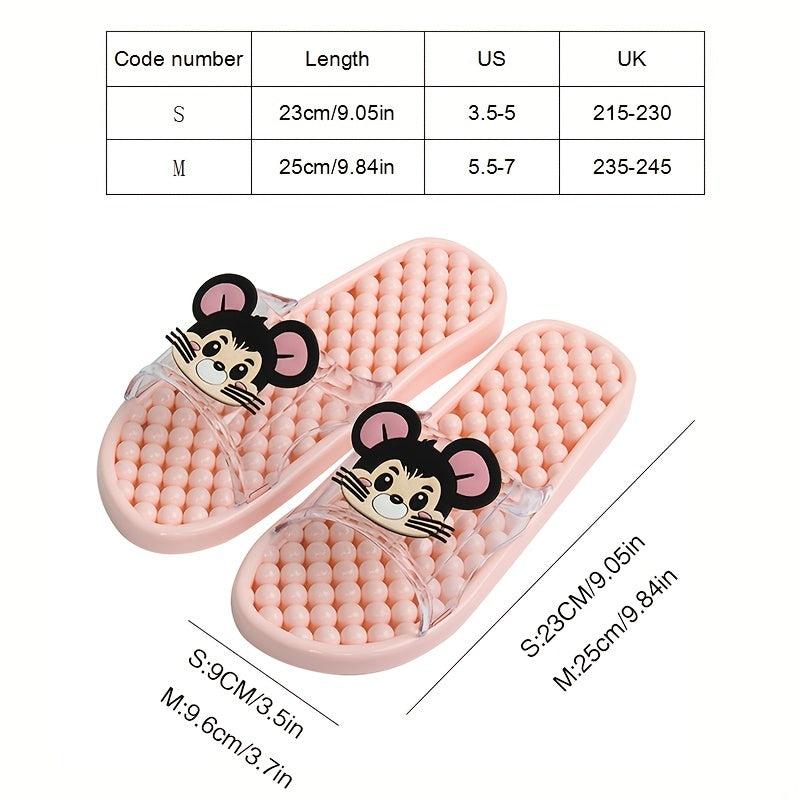 Women's Foot Massage Slippers Cartoon Mouse Pattern Home Slippers