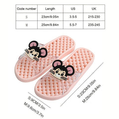 Women's Foot Massage Slippers Cartoon Mouse Pattern Home Slippers