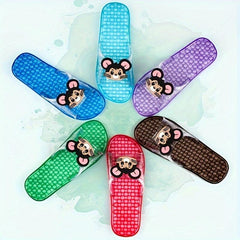 Women's Foot Massage Slippers Cartoon Mouse Pattern Home Slippers