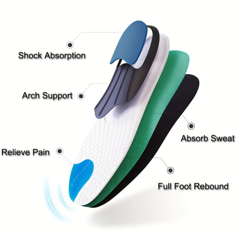 Caomaer Arch Support Insoles - Shock Absorption for Men & Women