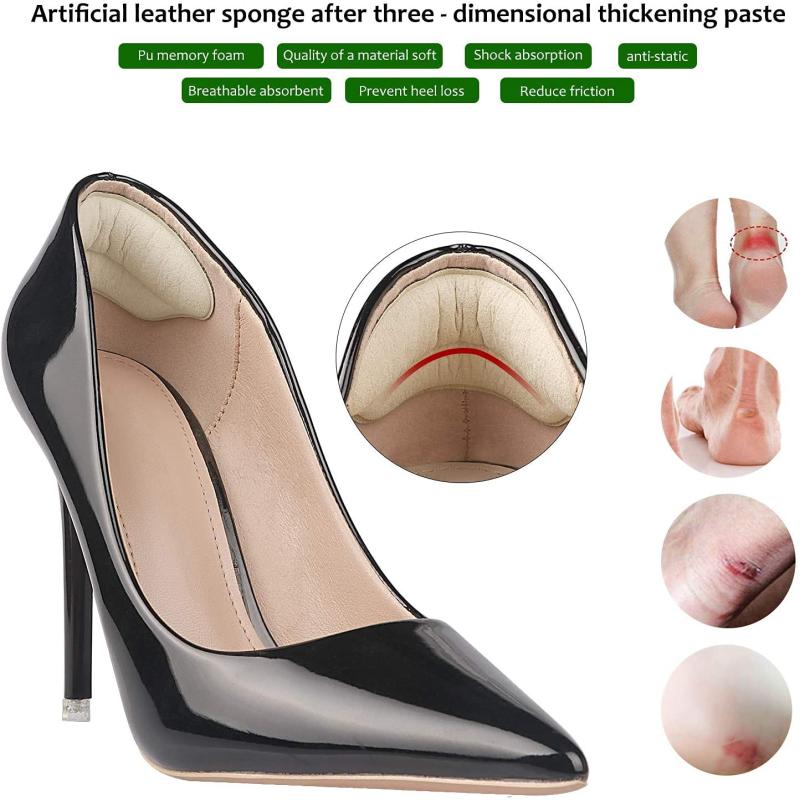 4pcs Heel Pads For Loose Shoes Heel Cushion Inserts - Men and Women