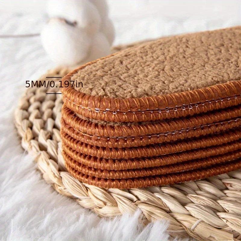 2pair Winter Alpaca Wool Insoles Soft Plush Warm Thicken Foot Shoe Insole