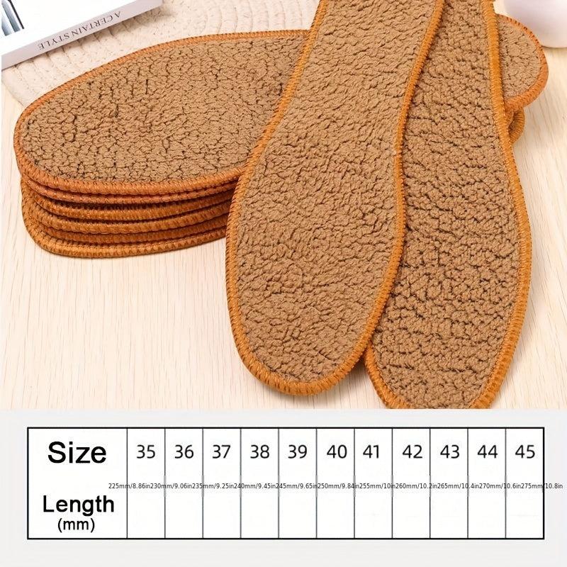 2pair Winter Alpaca Wool Insoles Soft Plush Warm Thicken Foot Shoe Insole