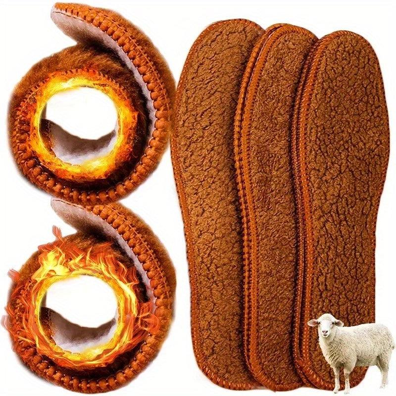 2pair Winter Alpaca Wool Insoles Soft Plush Warm Thicken Foot Shoe Insole