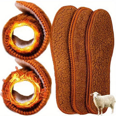 2pair Winter Alpaca Wool Insoles Soft Plush Warm Thicken Foot Shoe Insole