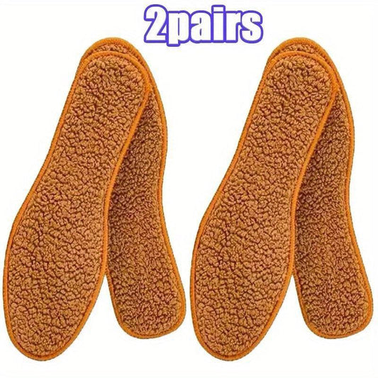 2pair Winter Alpaca Wool Insoles Soft Plush Warm Thicken Foot Shoe Insole