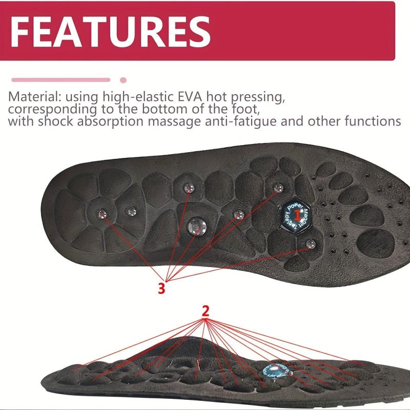 Magnetic Reflexology Insoles Foot Massager Shoe Pad - Men & Women