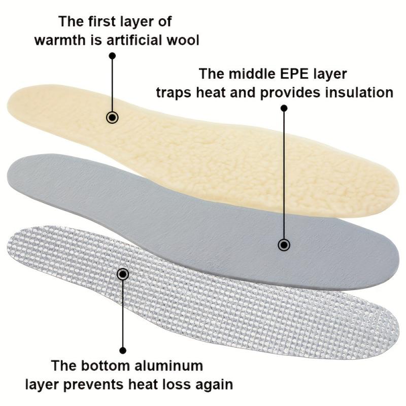 Warm Wool Insoles Soft & Comfortable Fluffy Feet Unisex Adult