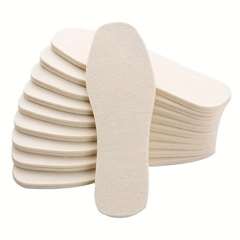 10 Pairs Thick Felt Insoles for Winter Warmth & Comfort