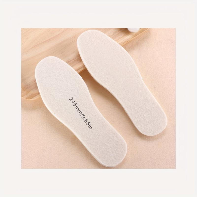 10 Pairs Thick Felt Insoles for Winter Warmth & Comfort
