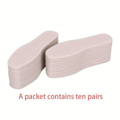 10 Pairs Thick Felt Insoles for Winter Warmth & Comfort