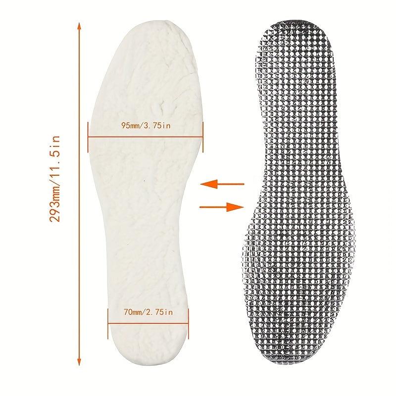 Aluminum Foil Heated Wool Insoles - Cuttable