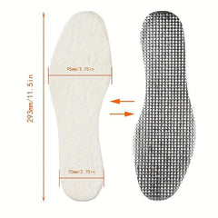 Aluminum Foil Heated Wool Insoles - Cuttable