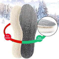 Aluminum Foil Heated Wool Insoles - Cuttable