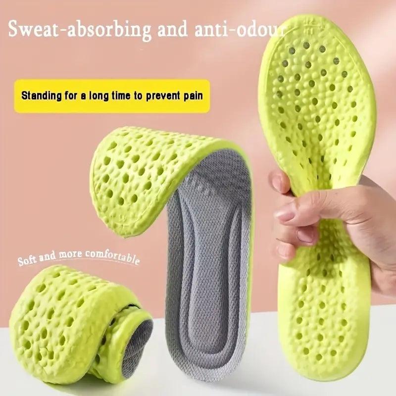 3 Pairs Men's Deodorizing Insoles Soft Shock-Absorbing Popcorn Sole