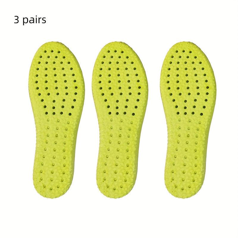 3 Pairs Men's Deodorizing Insoles Soft Shock-Absorbing Popcorn Sole
